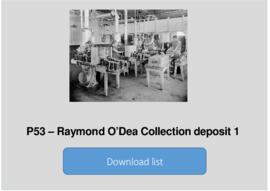 Raymond O'Dea Collection deposit 1