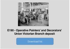 Operative Painters' and Decorators' Union Victorian Branch deposit