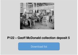 Geoff McDonald Collection deposit 5