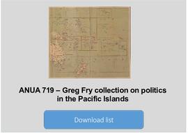 Fry collection on politics in the Pacific Islands