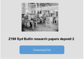 Syd Butlin research papers deposit 2