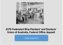 Federated Ship Painters' and Dockers' Union of Australia, Federal Office deposit