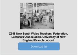 New South Wales Teachers' Federation, Lecturers' Association, University of New England Branch deposit